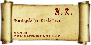 Muntyán Klára névjegykártya